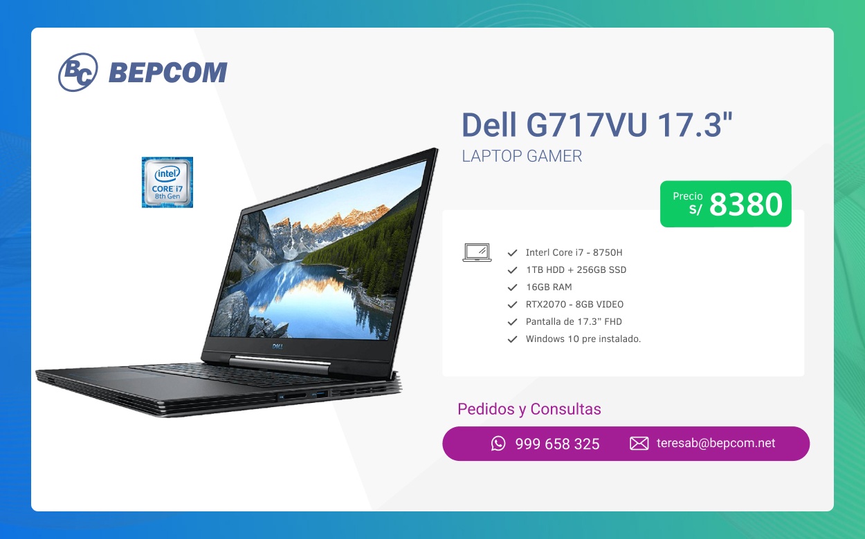 Dell G717VU Laptop 17.3'' i7 - S/. 8380